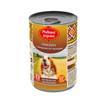 Консервы РОДНЫЕ КОРМА для собак говядина с овощами по-казацки 6х410 г