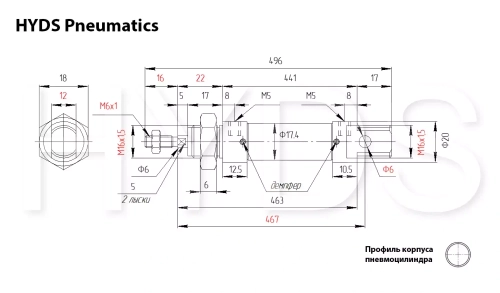 DSNU-16-385-PPV-A Пневмоцилиндр