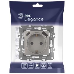 Розетка ЭРА Elegance 14-4108-16 2P+E 16A-250В со шторками с USB type-A+C 5В-3А титан | Эра Elegance