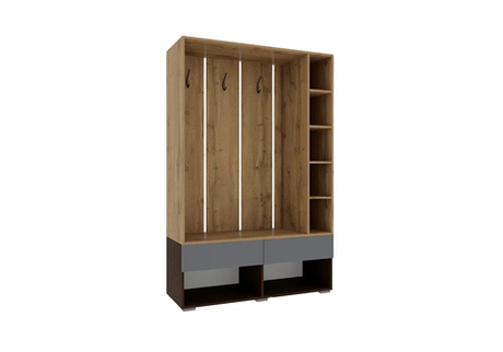 Прихожая Woodville Роут венге, дуб вотан, графит софт