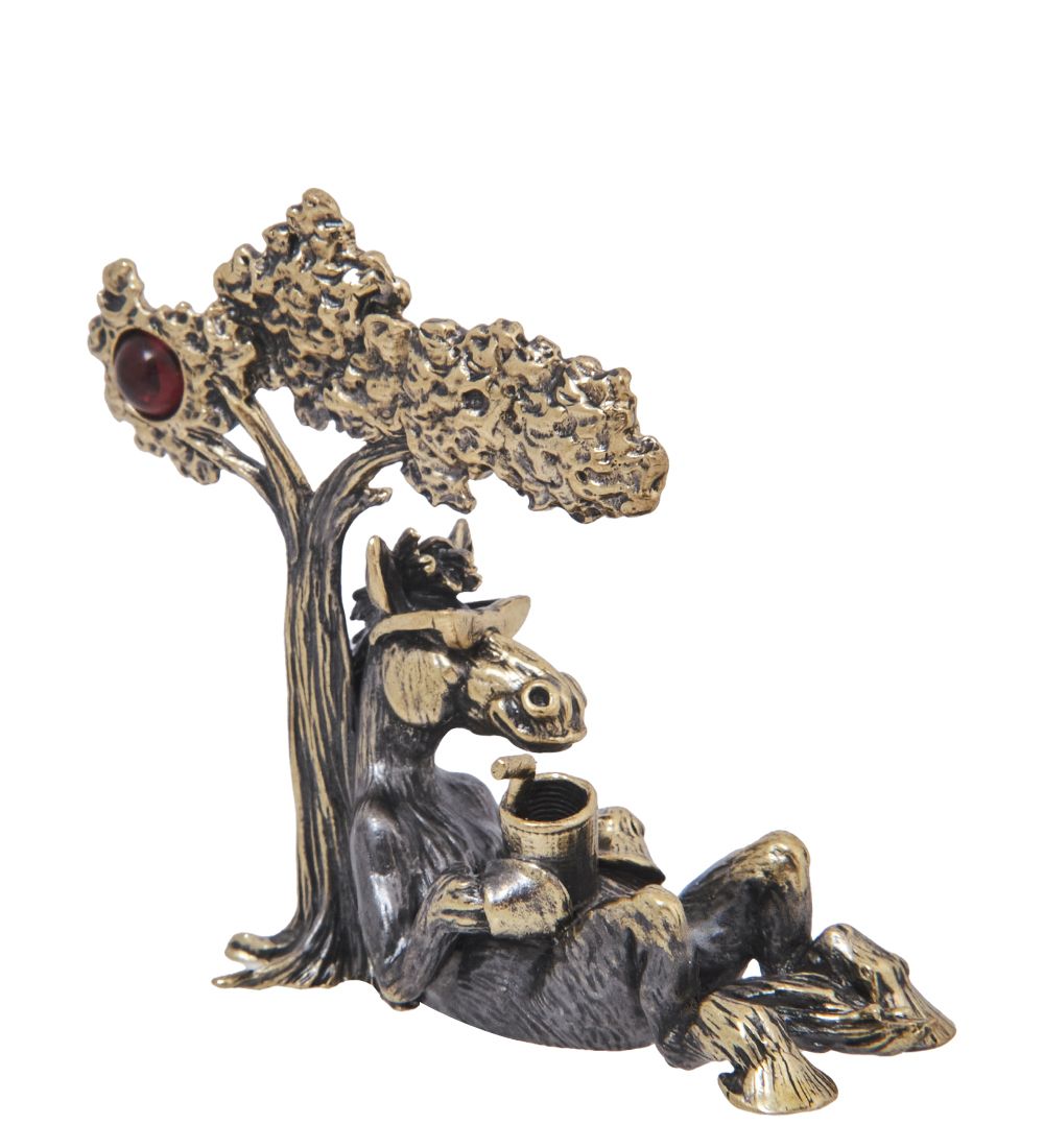 Народные промыслы AM-4246 Фигурка «Лошадь Жизнь Кайф» (латунь, янтарь)