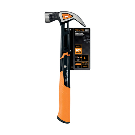 Молоток-гвоздодер Fiskars L, двухкомпонентная рукоятка, 567 г