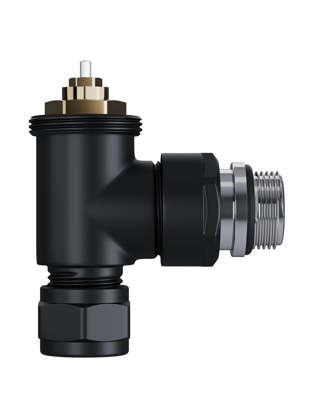 Набор термостатический угловой Royal Thermo Design Pro 15мм М30х1,5 (Черный)