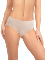 Высокие трусики-слипы с полупрозрачной задней частью в полоску (Размер: XXL) (Цвет: бежевый)