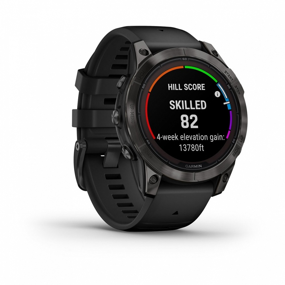 Умные часы Garmin  Fenix 7 PRO Sapphire Solar титановый угольно-серый DLC с черным ремешком