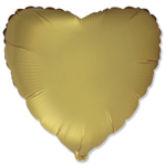Фольгированный шар-сердце, сатин, зеленый/золотой, 46 см