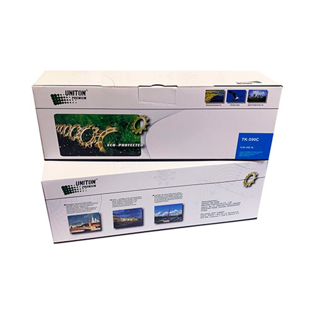 Тонер-картридж UNITON, аналог KYOCERA TK-590C для FS-C5250/2026/2526/2626 голубой (5K)