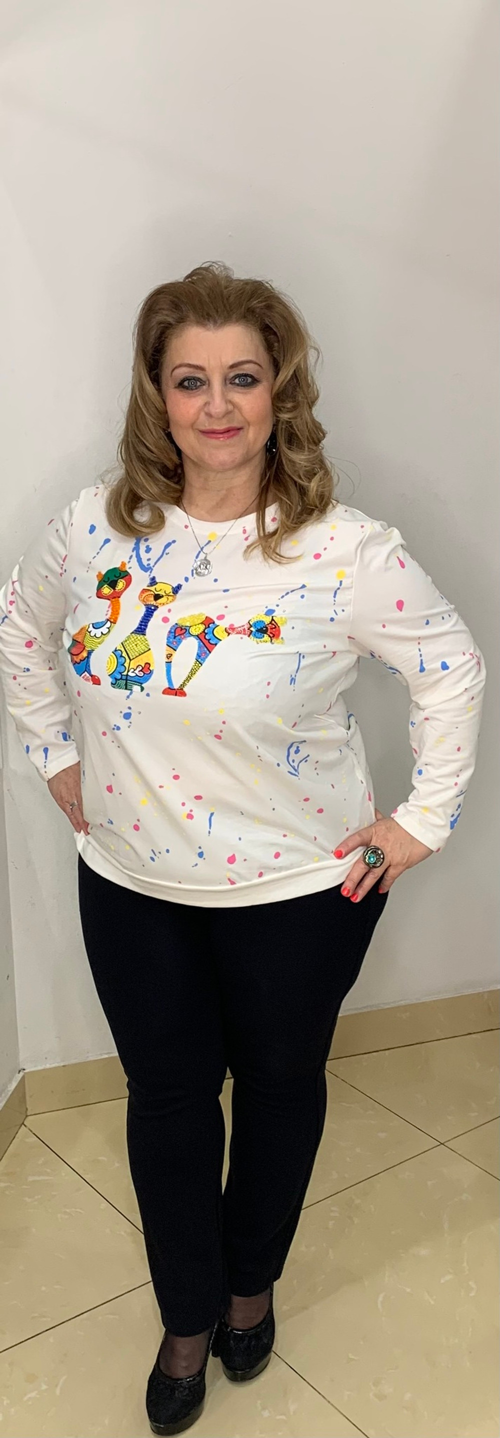 Блузон-толстовка с креативным изображением