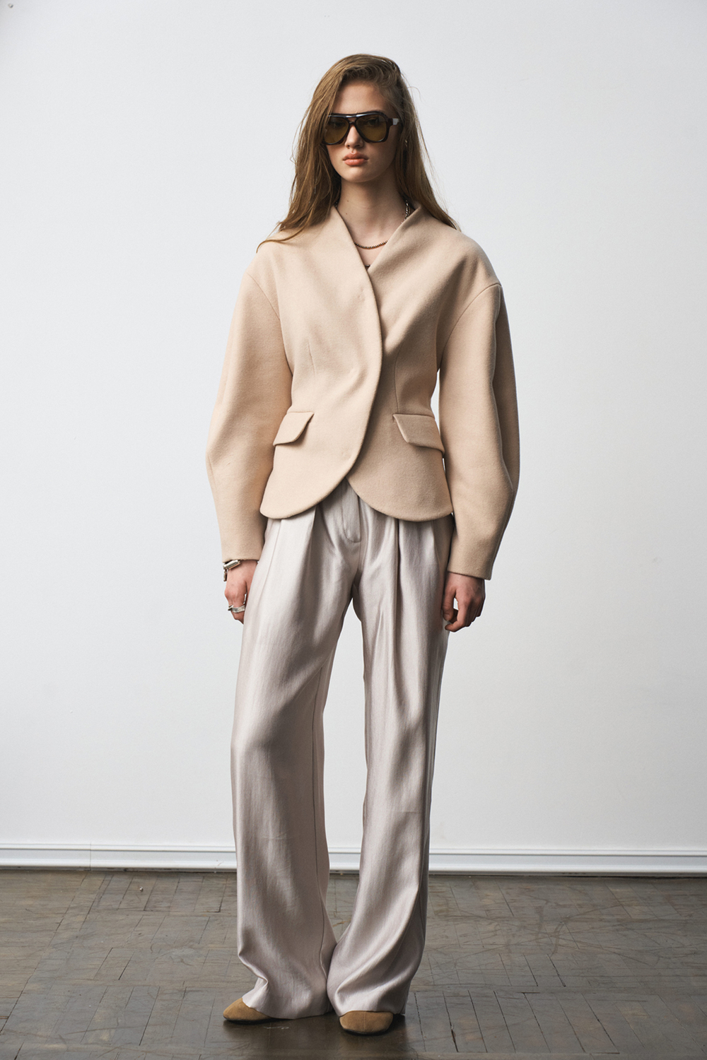 Брюки-палаццо 1299 жемчужный