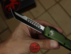 Нож Microtech Ultratech Helhound H/E - зеленая рукоять, черный клинок RK-357
