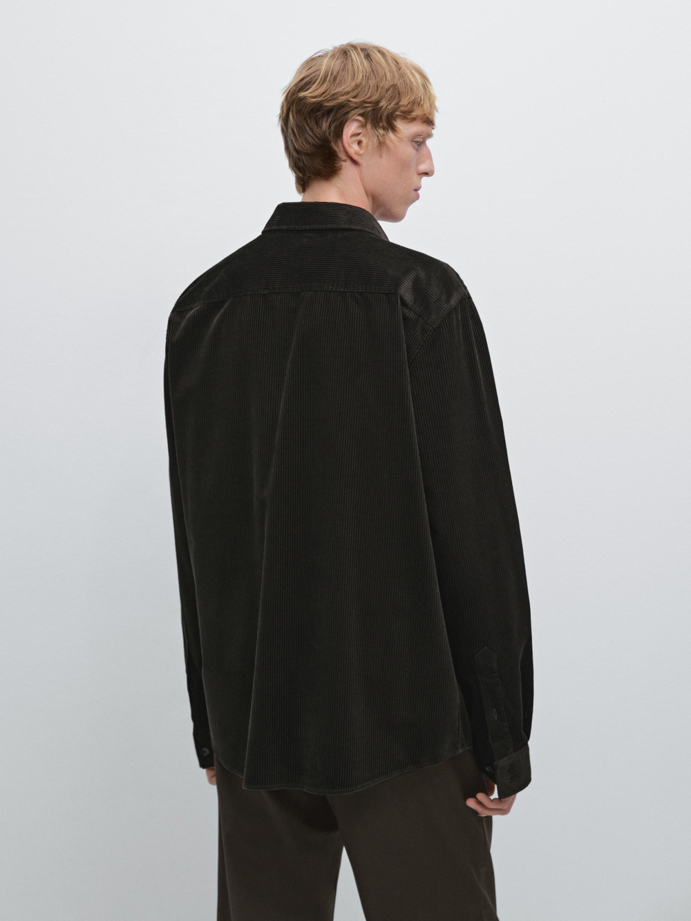 Massimo Dutti Вельветовая куртка-рубашка классического кроя, коричневый