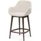 Полубарный стул Konna 65 см бежевый с ножками из темного ясеня