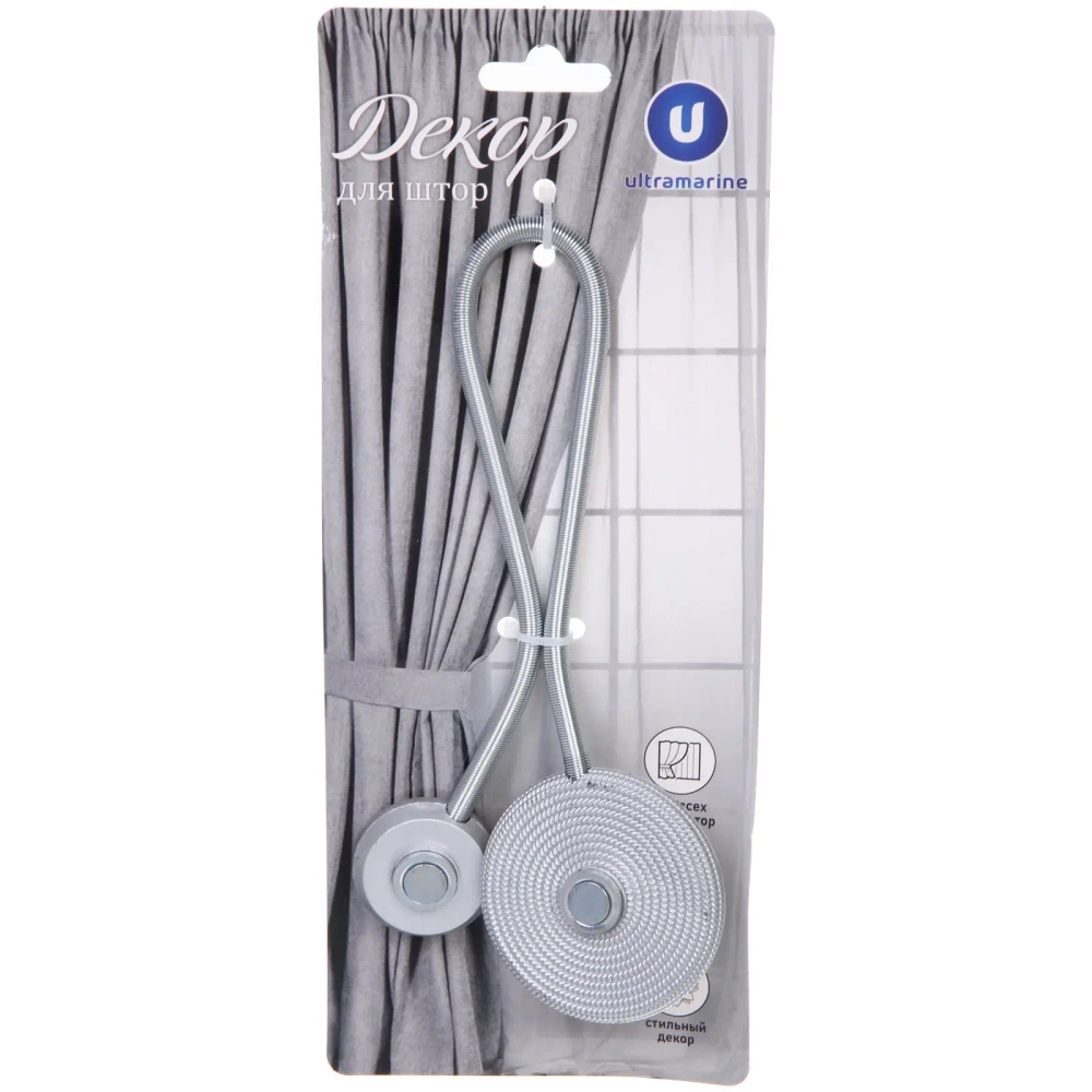 Подхват для штор на магните «Бесконечность серебро» 6см S1801