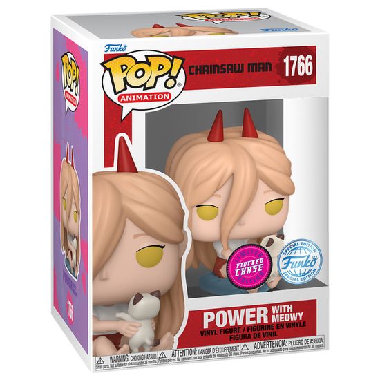 Фигурка Funko POP! Animation Chainsaw Man Power Meowy w/(FL) Сhase (Exc) (1766) 84413 / Фигурка Фанко ПОП! по мотивам аниме "Человек-бензопила", Пауэр
