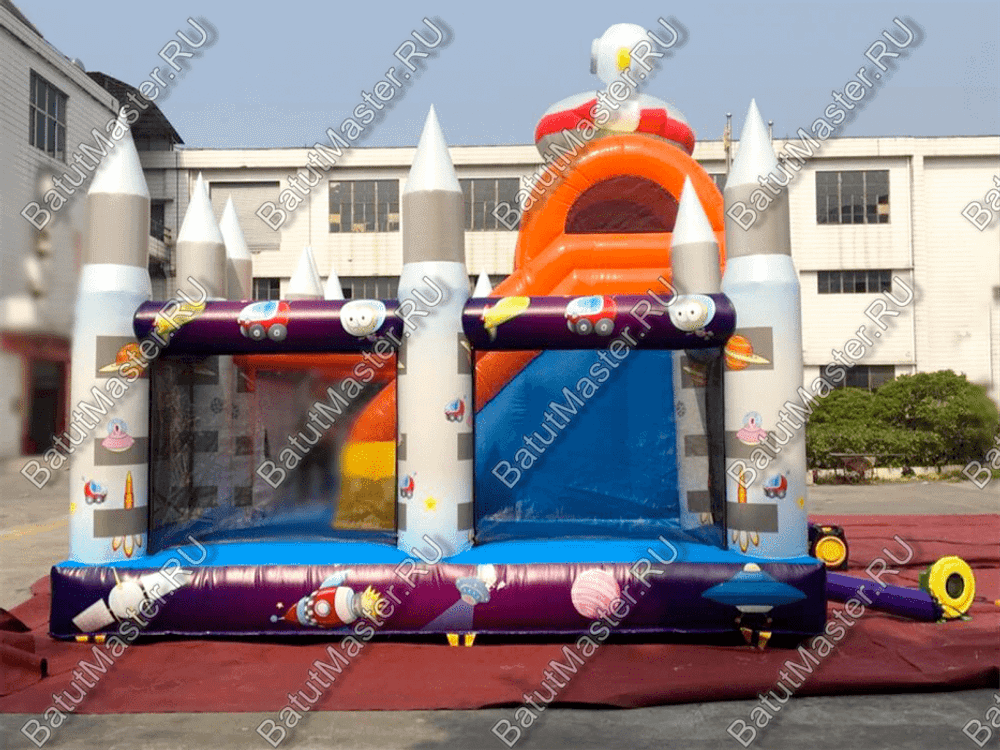 Коммерческий надувной батут "Покоряем космос" 10*6*4 м