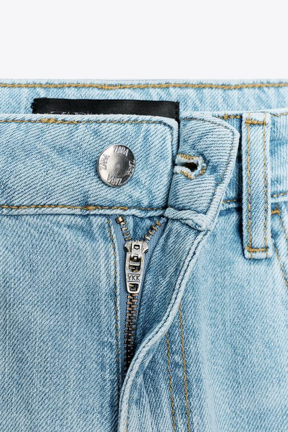 ZARA ДЖИНСЫ Z1975 STRAIGHT С ВЫСОКОЙ ПОСАДКОЙ И ПОЛНОЙ ДЛИНОЙ, ВЫЦВЕТШИЙ СИНИЙ