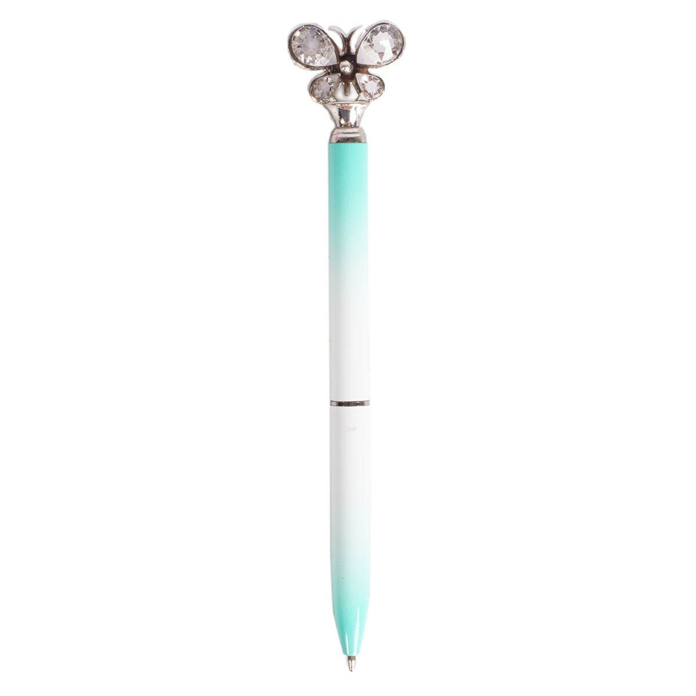 Ручка шариковая автоматическая Alingar "Бабочка", синяя, 1,0мм, корпус ассорти, с топпером
