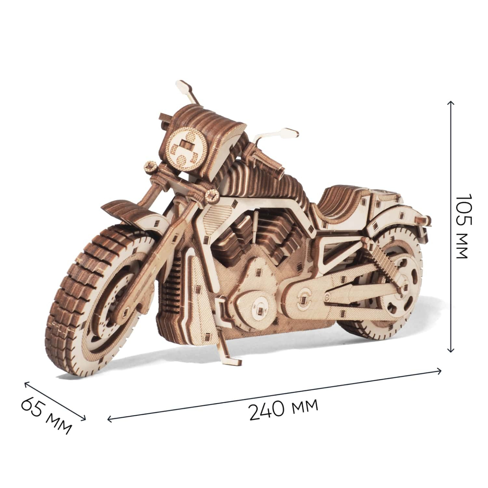 Деревянный конструктор Мотоцикл Гроза дорог (DROVO)