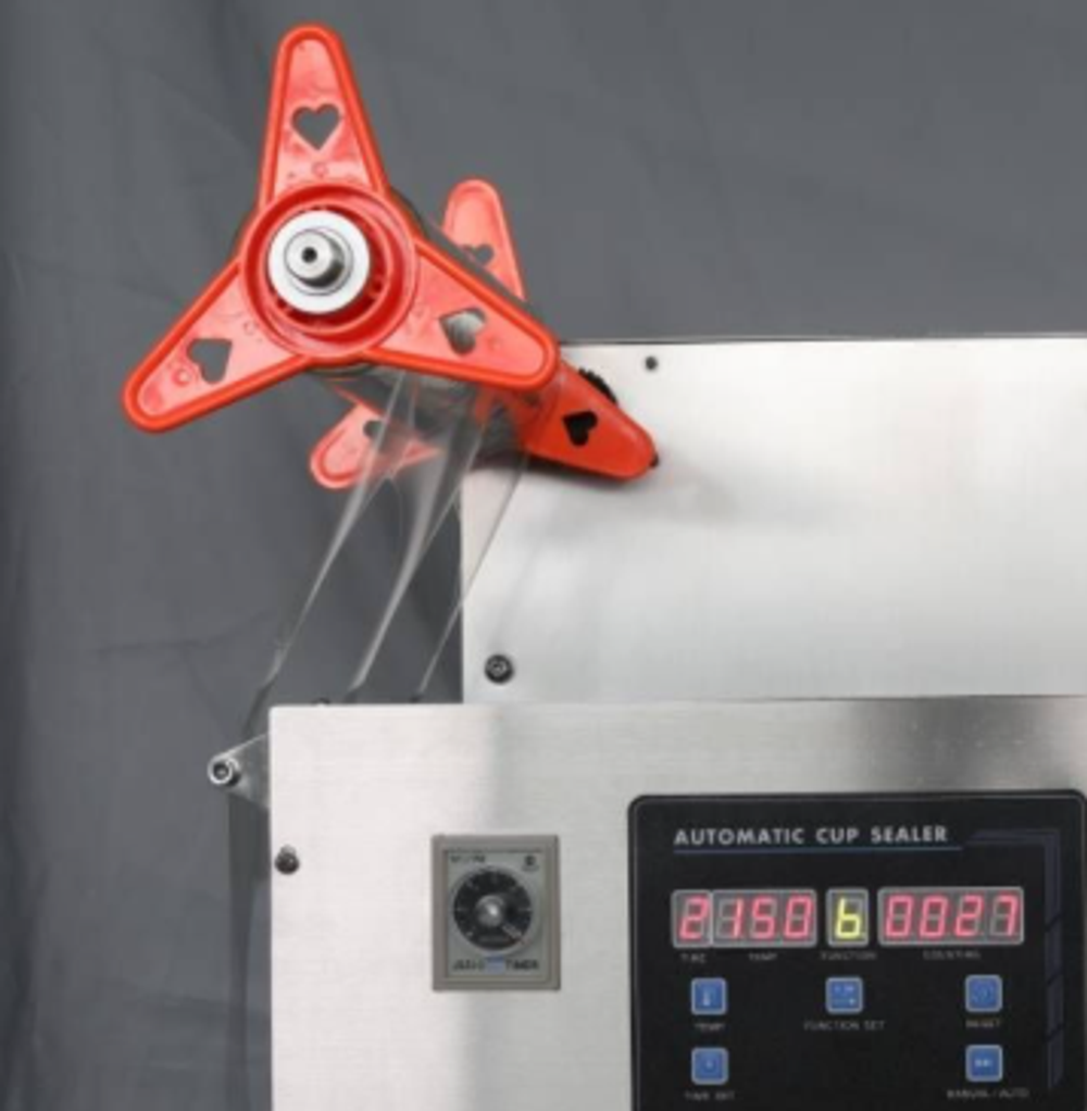 Запайщик лотков Hualian Machinery HL-95A (уголок для открывания, таймер) (под стакан d 150 мм)