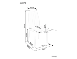 Стул SIGNAL ATOM Velvet Bluvel 14 серый/черный