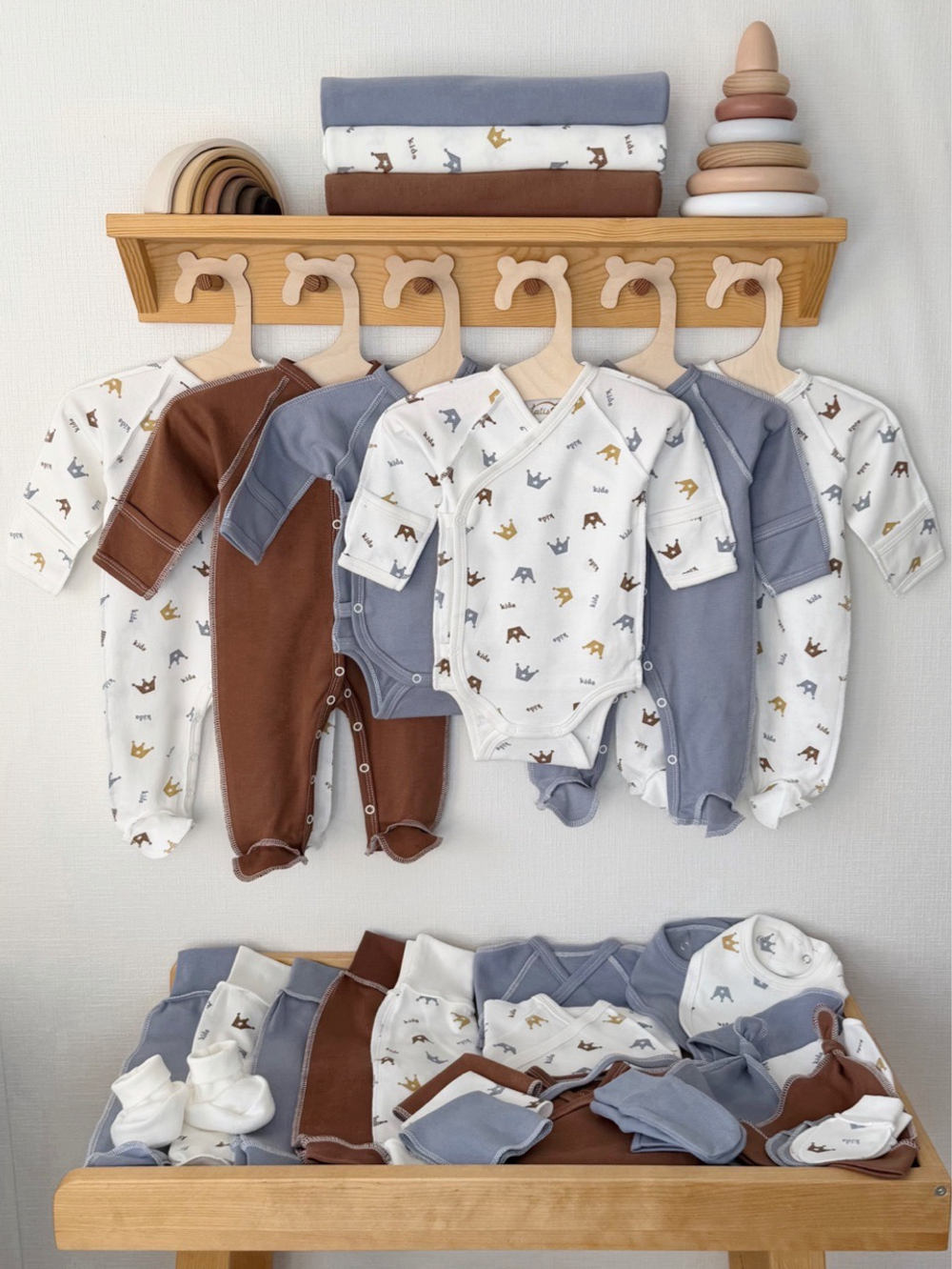 Короны | Лазурно-серый | Шоколад