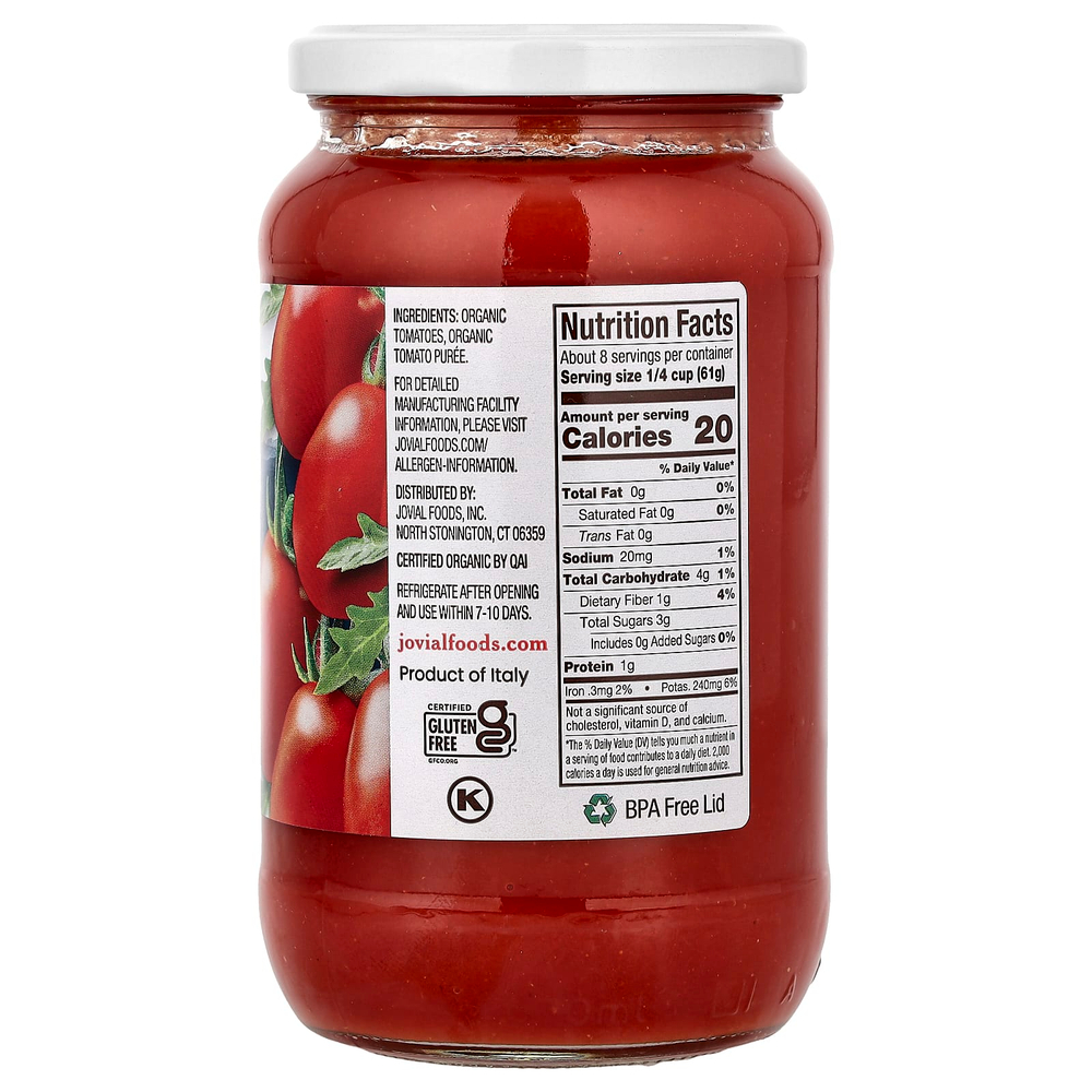 Jovial, органические измельченные томаты, 520 г (18,3 унции)