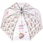 Зонт-трость женский купол «Единорог» микс 4 цвета, 8 спиц, d-82см, длина в слож. виде 82см