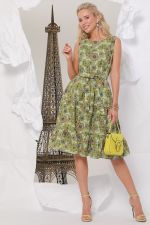 Платье зеленое летнее с принтом DStrend (Акция)
