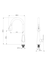 Смеситель для кухни с выдвижным изливом WONZON & WOGHAND, Брашированное золото (WW-121E201B-BG)