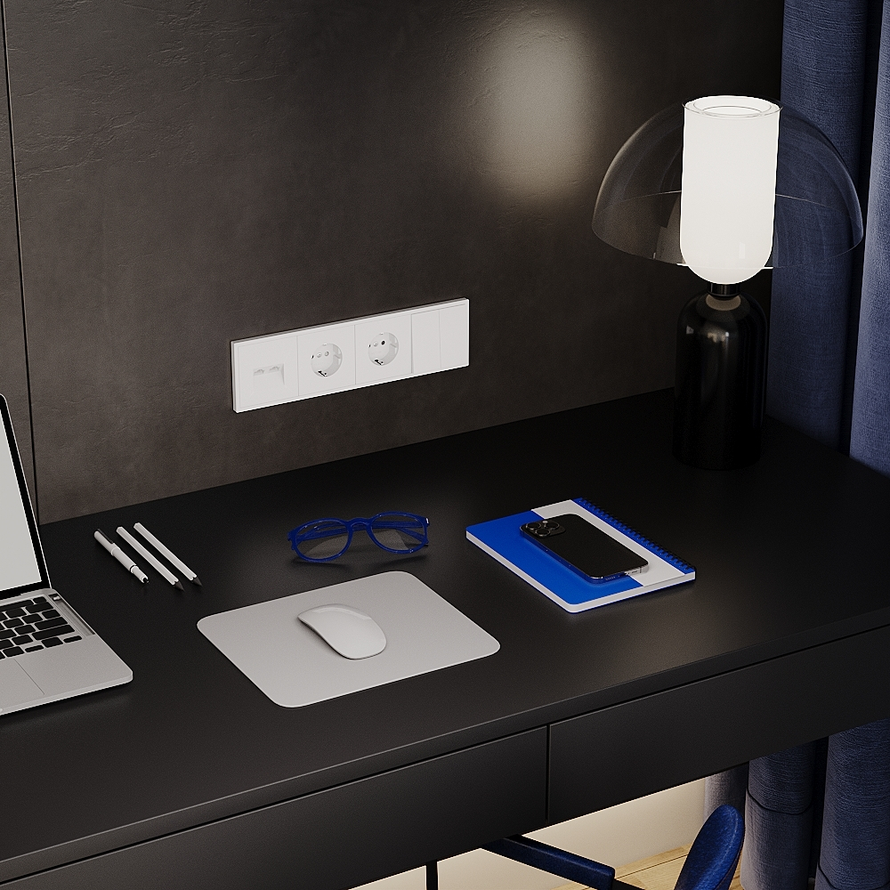 Выключатель встраиваемый VOLTUM S70 двухклавишный 10А, (белый матовый)