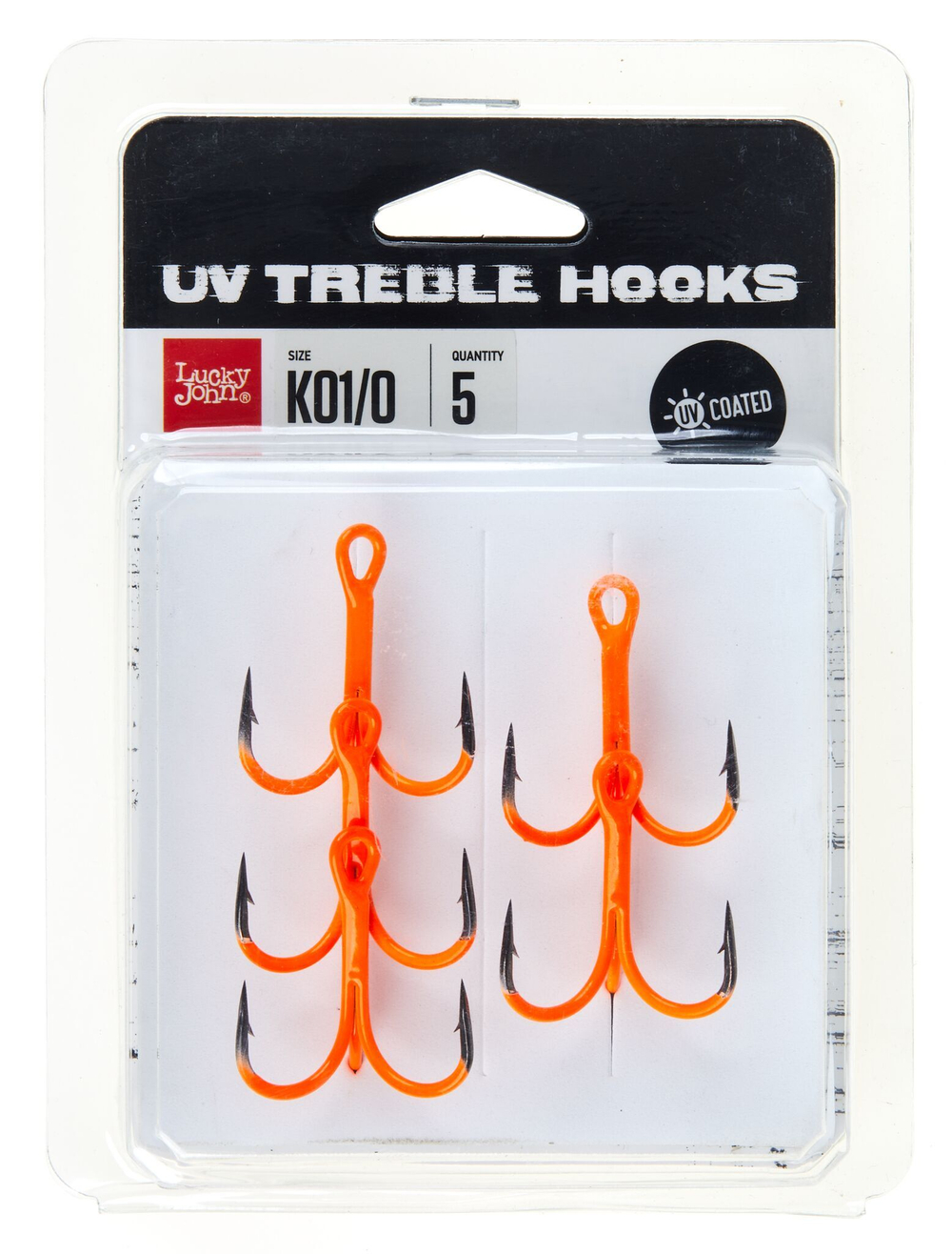 Крючки-тройники Lucky John  Orange UV LJH201 разм.K01 5 шт.