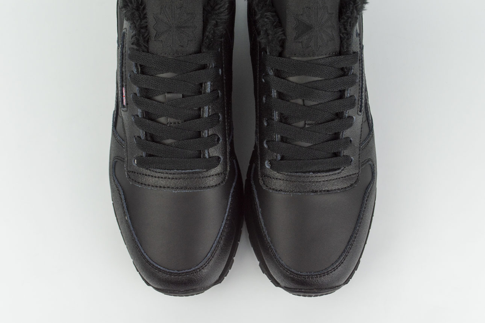 Кроссовки Reebok Classic Leather Fur Triple Black 2