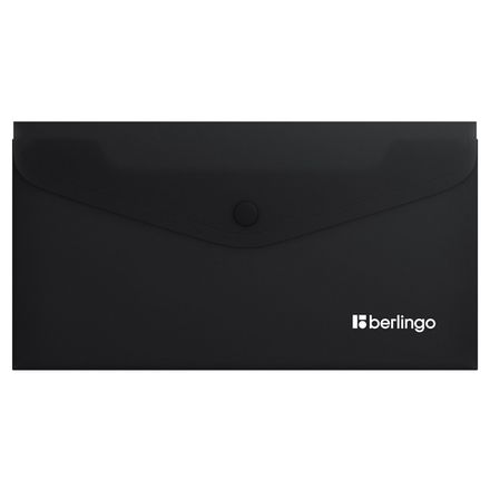 Папка-конверт на кнопке С6, Berlingo Soft Touch, 200мкм, софт-тач, черная