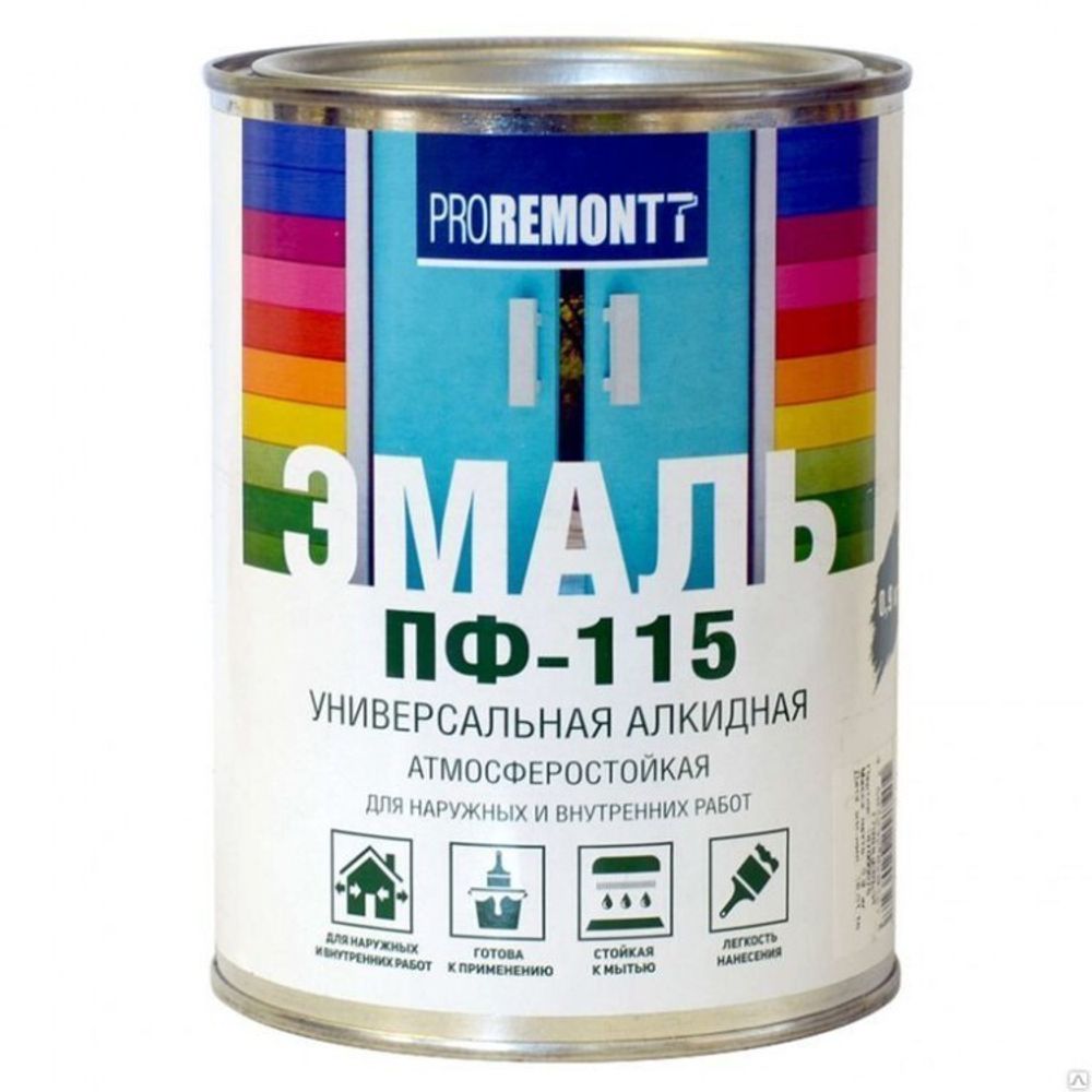 Эмаль ПФ-115 бел.гл. 0,9кг PROREMONTТ  (Лакра)