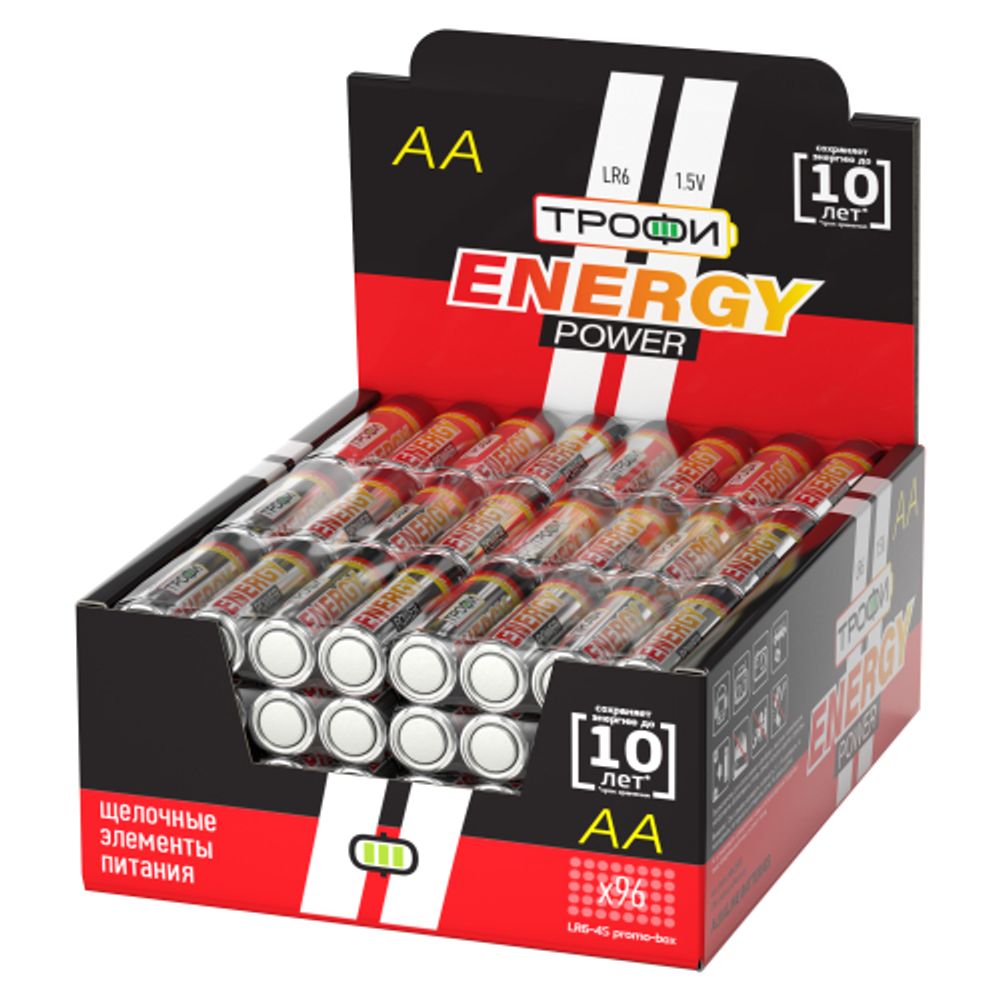 Батарейки Трофи LR6-4S promo-box ENERGY POWER Alkaline | Батарейки Щелочные (Алкалиновые)