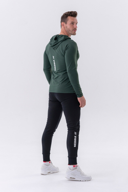 Мужской лонгслив Nebbia Long-Sleeve T-shirt with a hoodie 330 Green