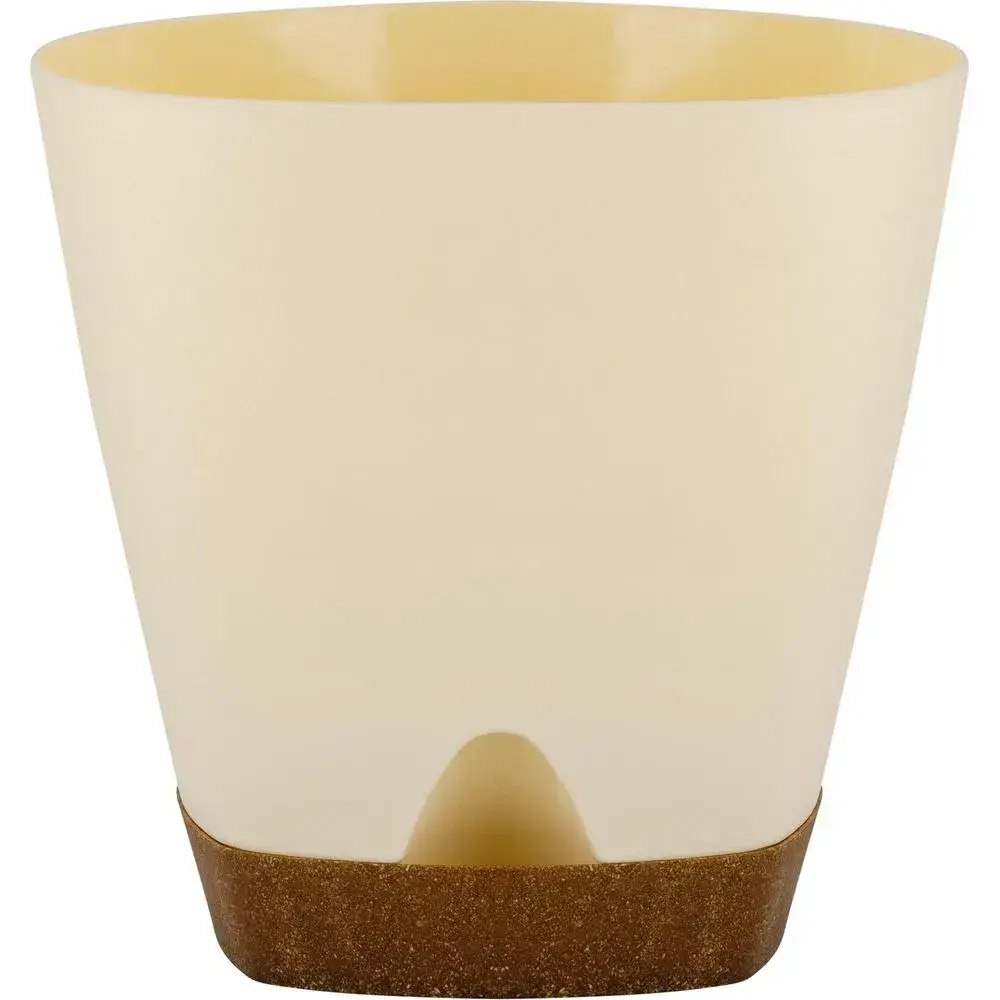 Горшок для цветов InGreen WOOD D200мм 4л с прикорневым поливом сливочный/бук