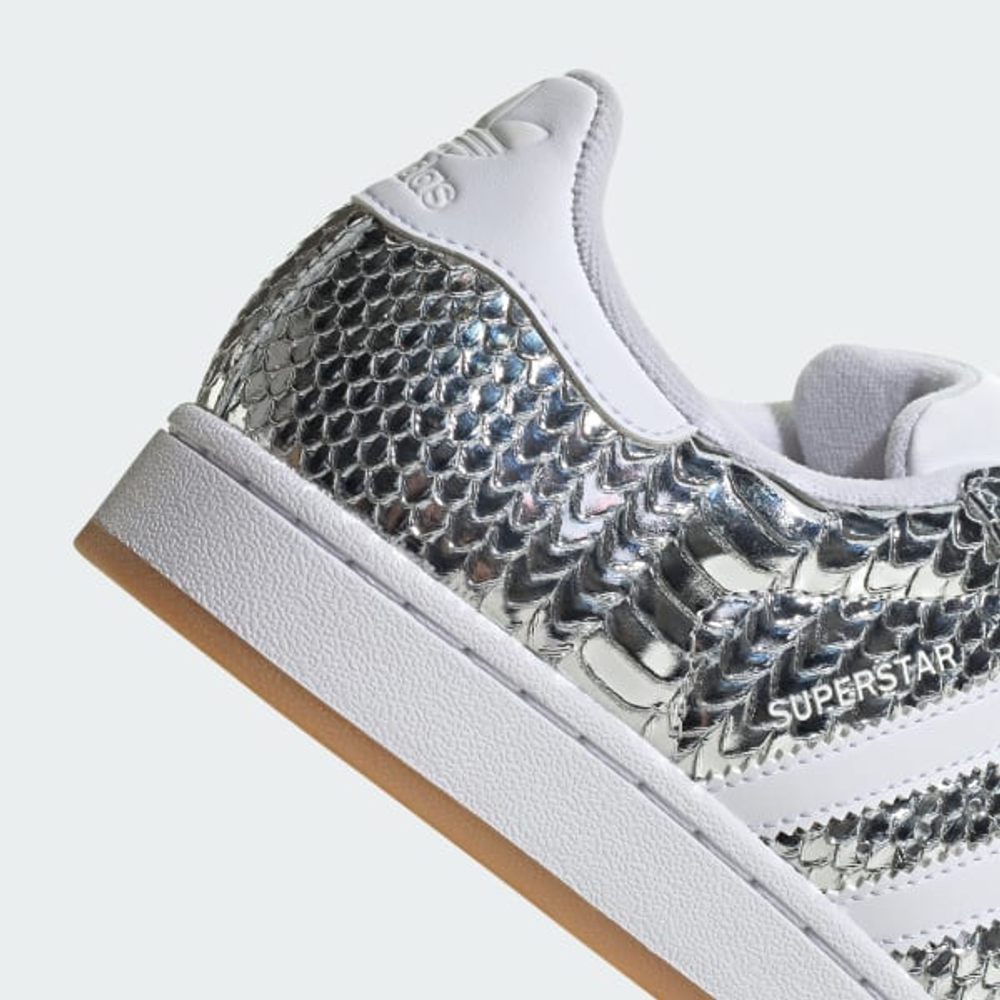 ADIDAS Кроссовки Superstar II с змеиным принтом, серебристый