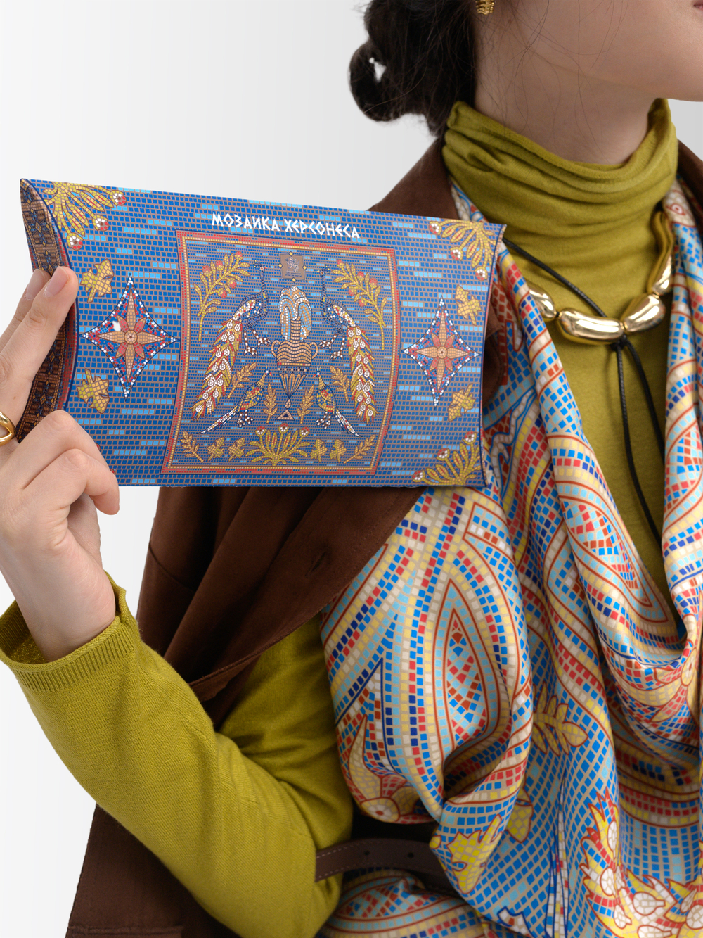Платок «Мозаика Херсонеса» 100% шёлк