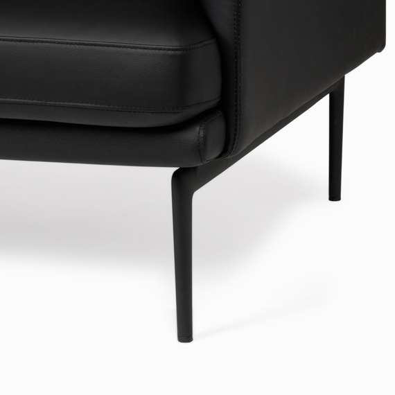 Диван Bisq 156 см, черная кожа