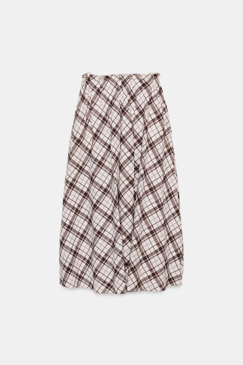 ZARA ЮБКА МИДИ В КЛЕТКУ, РАЗНОЦВЕТНЫЙ