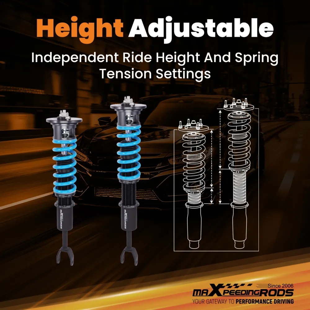 Coilovers 24 Way Adjustable Lowering Kit подходит для автомобиля Audi A4 B5 compatible for FWD 1995-2001