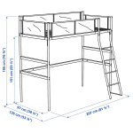 Каркас двухъярусной кровати  -  IKEA VITVAL/ВИТВАЛ ИКЕА, 90x200 см, белый/серый