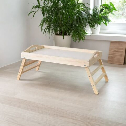 Столик поднос складной деревянный на ножках для завтрака в подарочной упаковке, разборный, без отделки