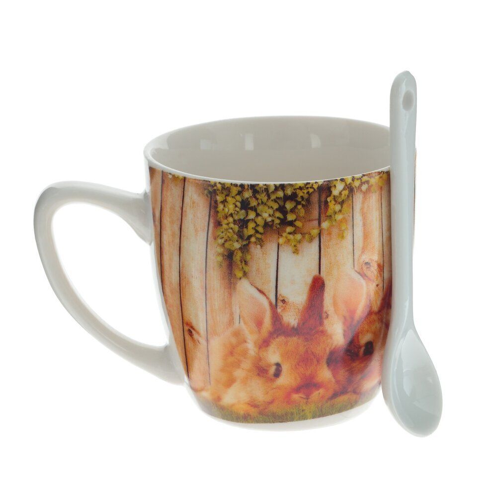 GAEM Кружка с ложкой, 150 мл, L10 W7 H7,5 см, 4в