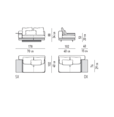 Connery sofa by Minotti Set 3 module 1