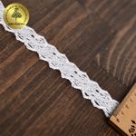 Кружево вязаное (тесьма) 20 мм, диз. 294, цв.02 белый, уп. 50 м, Kruzhevo
