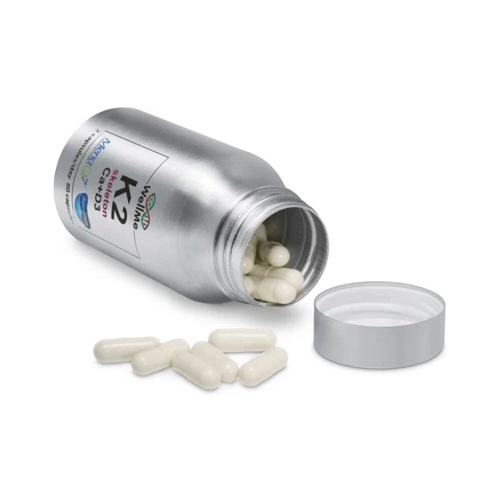 WellMe Комплексная добавка пищевая К2 skeleton Ca+D3, (60 капсул, 500 мг)