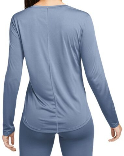 Женская футболка теннисная (dł. Рукава) Nike Dri-FIT One Standard Fit Top - diffused blue/white