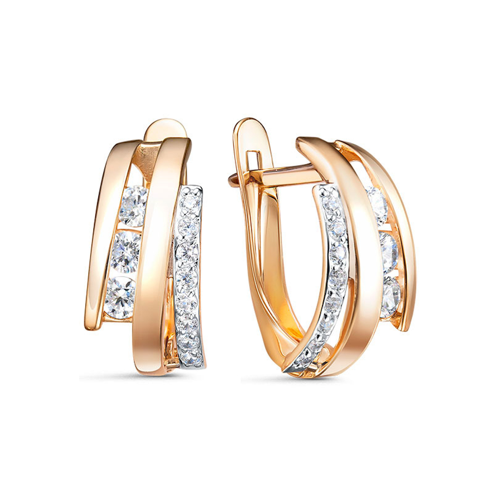 Серьги из золота 585 пробы с Фианит
